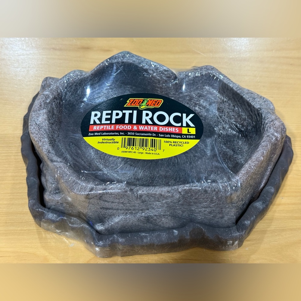 Zoo Med Repti Rock Reptile Food & Water Dishes Large 100% Recycled Plastic New